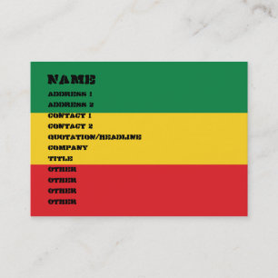Green, Gold (Yellow) and Red Colours Flag Business Card