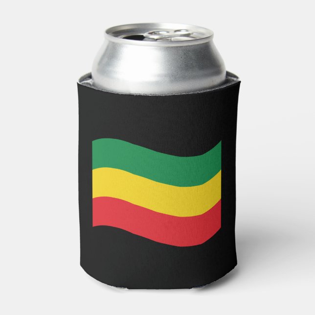 Green, Gold (Yellow) and Red Colours Flag Can Cooler (Can Front)