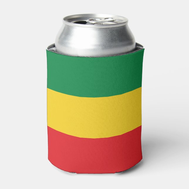 Green, Gold (Yellow) and Red Colours Flag Can Cooler (Can Front)