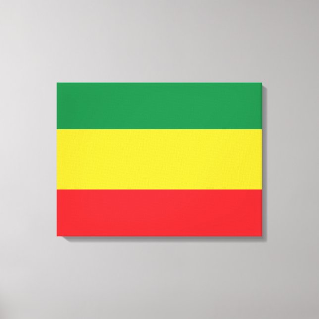 Green, Gold (Yellow) and Red Colours Flag Canvas Print (Front)