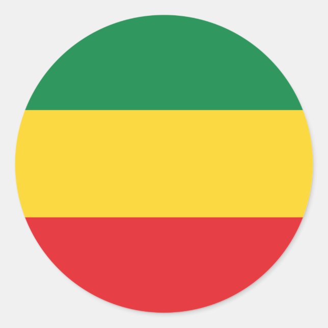 Green, Gold (Yellow) and Red Colours Flag Classic Round Sticker (Front)