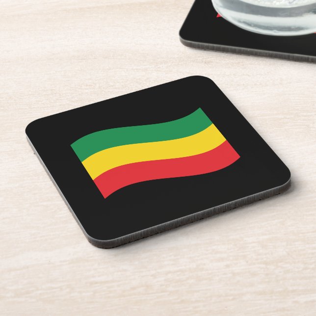 Green, Gold (Yellow) and Red Colours Flag Coaster (Left Side)