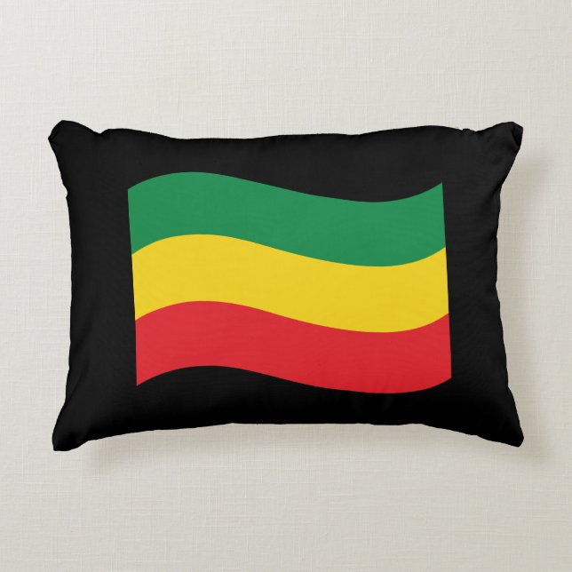 Green, Gold (Yellow) and Red Colours Flag Decorative Cushion (Front)