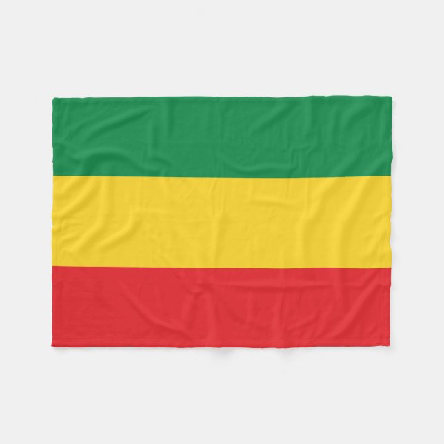 Green, Gold (Yellow) and Red Colours Flag Fleece Blanket (Front (Horizontal))