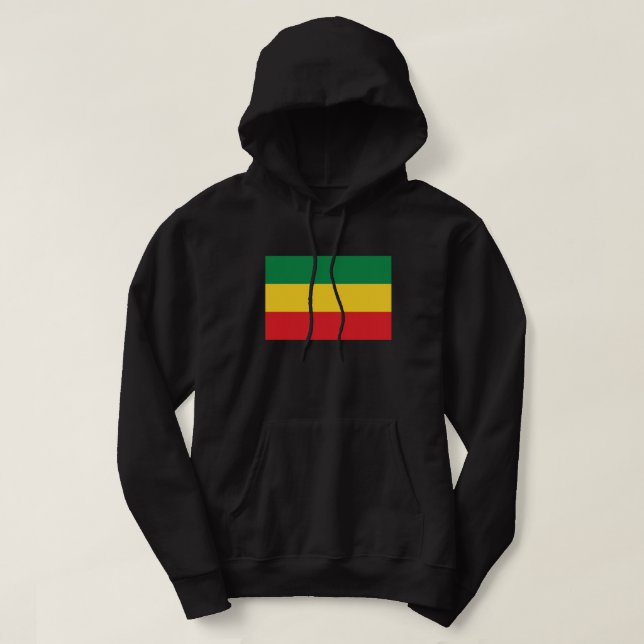 Green, Gold (Yellow) and Red Colours Flag Hoodie (Design Front)