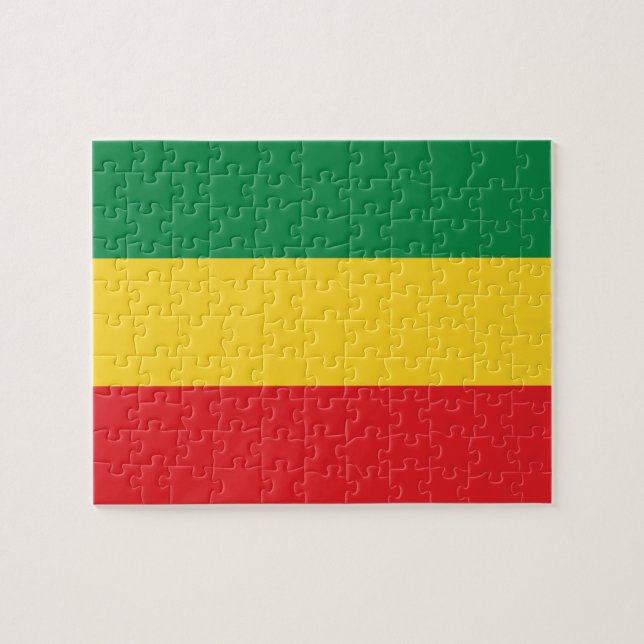 Green, Gold (Yellow) and Red Colours Flag Jigsaw Puzzle (Horizontal)