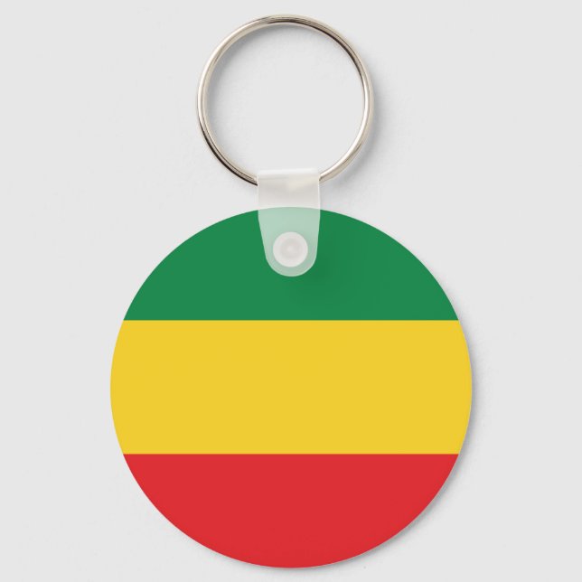 Green, Gold (Yellow) and Red Colours Flag Key Ring (Front)