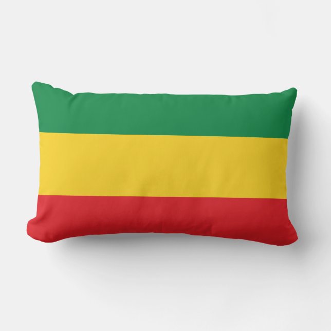 Green, Gold (Yellow) and Red Colours Flag Lumbar Cushion (Front)