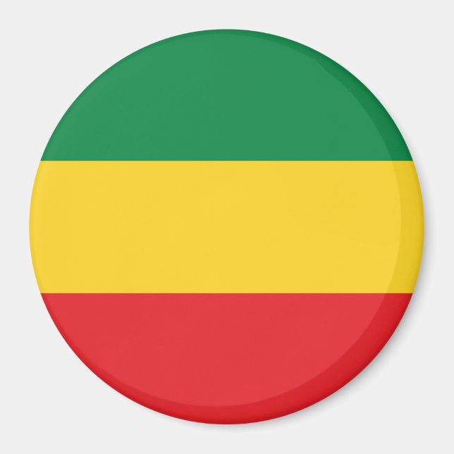 Green, Gold (Yellow) and Red Colours Flag Magnet (Front)