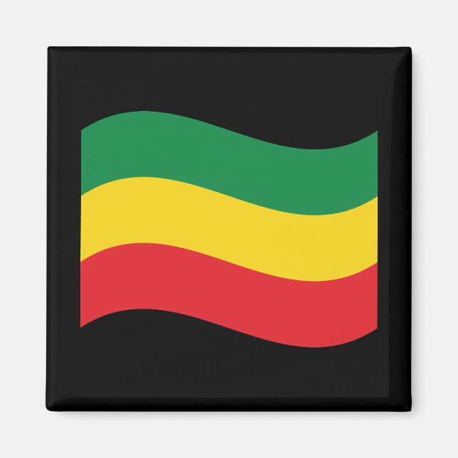 Green, Gold (Yellow) and Red Colours Flag Magnet (Front)