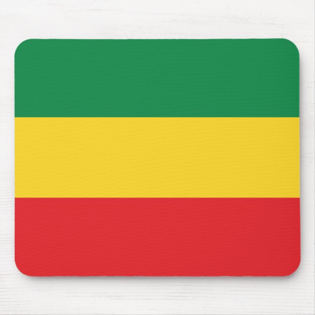 Green, Gold (Yellow) and Red Colours Flag Mouse Mat (Front)
