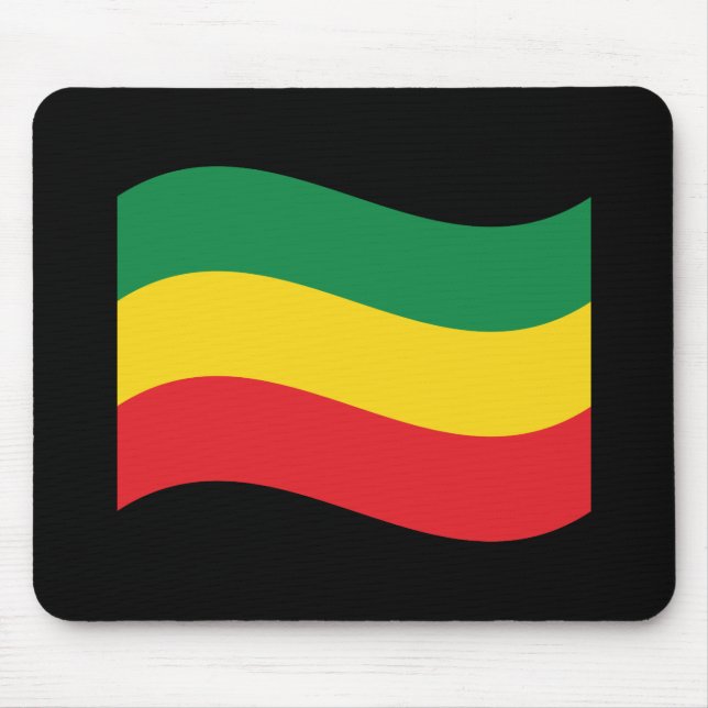 Green, Gold (Yellow) and Red Colours Flag Mouse Mat (Front)