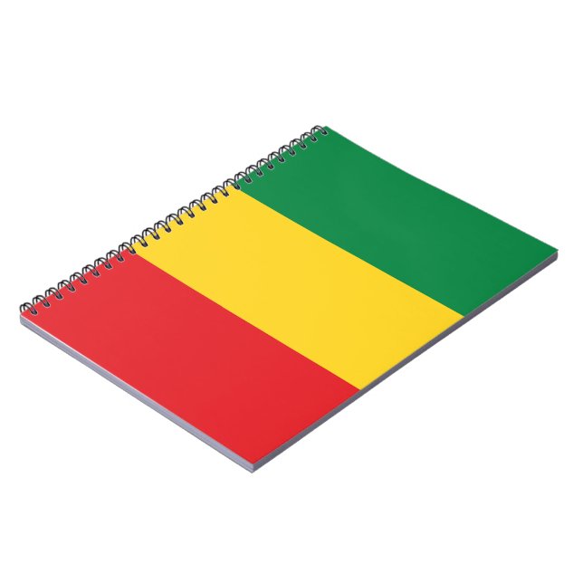 Green, Gold (Yellow) and Red Colours Flag Notebook (Left Side)