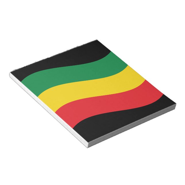 Green, Gold (Yellow) and Red Colours Flag Notepad (Angled)