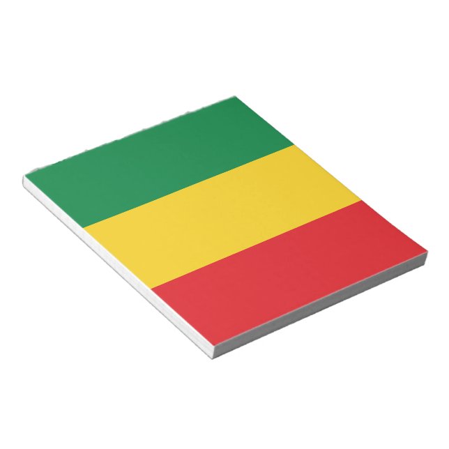 Green, Gold (Yellow) and Red Colours Flag Notepad (Angled)