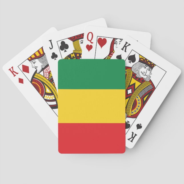 Green, Gold (Yellow) and Red Colours Flag Playing Cards (Back)