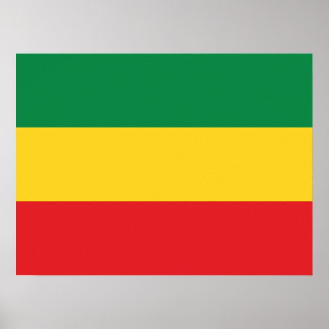 Green, Gold (Yellow) and Red Colours Flag Poster (Front)