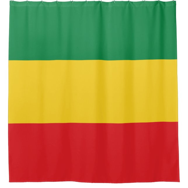 Green, Gold (Yellow) and Red Colours Flag Shower Curtain (Front)
