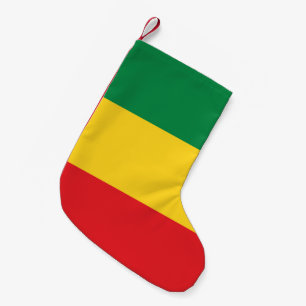 Green, Gold (Yellow) and Red Colours Flag Small Christmas Stocking