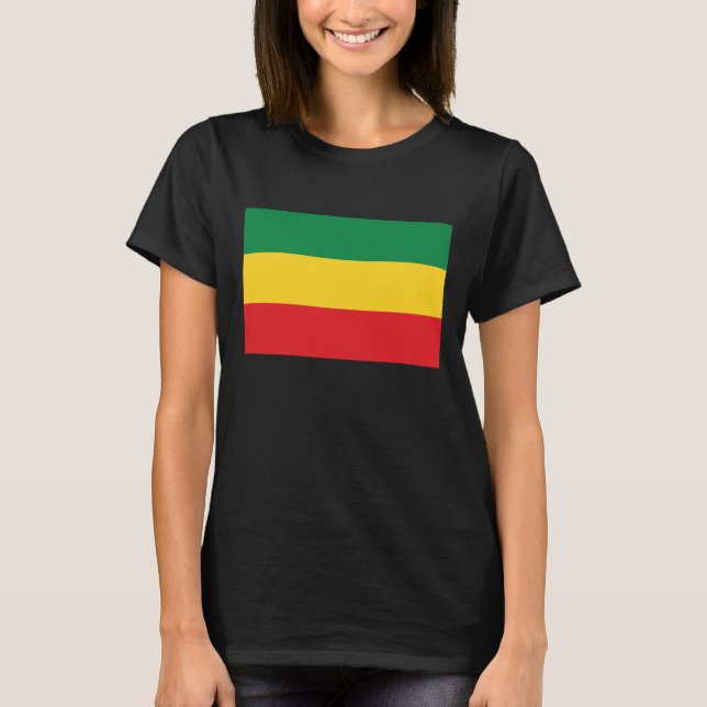 Green, Gold (Yellow) and Red Colours Flag T-Shirt (Front)