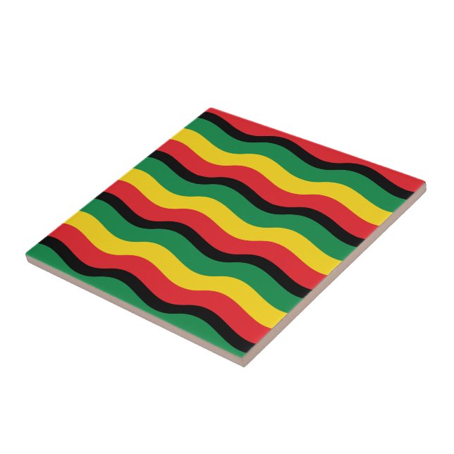 Green, Gold (Yellow) and Red Colours Flag Tile (Side)