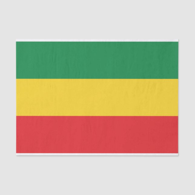 Green, Gold (Yellow) and Red Colours Flag Tissue Paper (Front)
