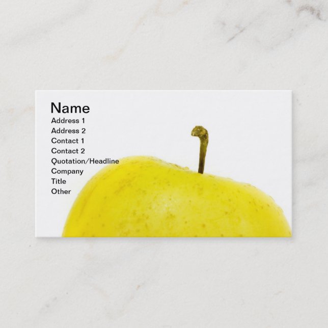 Green golden apple business card (Front)