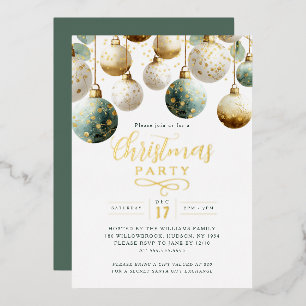 Green Golden Baubles Christmas Party 
