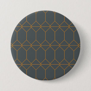 Green, golden, simple, retro, elegant illustration 7.5 cm round badge