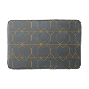 Green, golden, simple, retro, elegant illustration bath mat