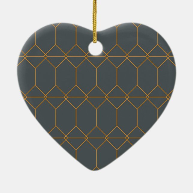 Green, golden, simple, retro, elegant illustration ceramic tree decoration (Back)