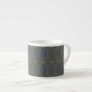 Green, golden, simple, retro, elegant illustration espresso cup