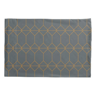 Green, golden, simple, retro, elegant illustration pillowcase
