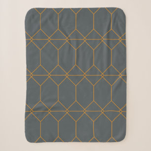 Green, golden, simple, retro, elegant illustration sherpa blanket