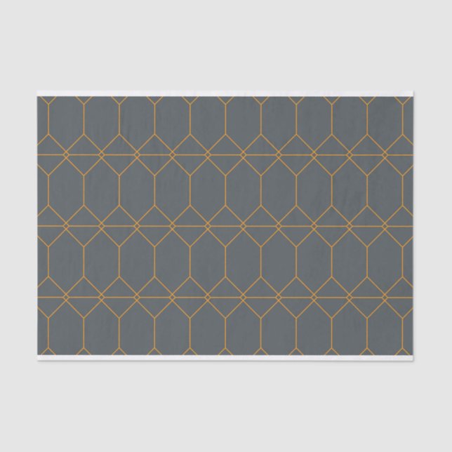 Green, golden, simple, retro, elegant illustration tissue paper (Front)