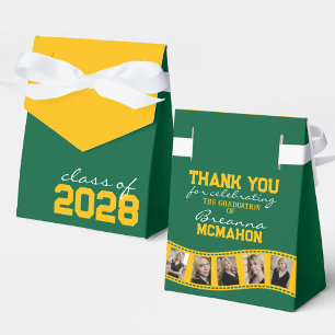 Green & Golden Yellow Photo Collage Filmstrip Favour Box