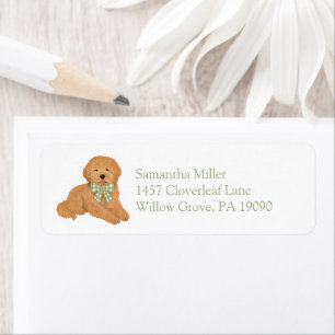 Green Goldendoodle Puppy Return Address Label