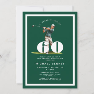 Green Golf 60th Birthday Invitation