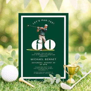 Green Golf 60th Birthday Invitation