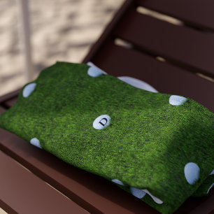 Green Golf Ball Monogram Golfer Beach Towel