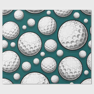 Green Golf Balls  Wrapping Paper