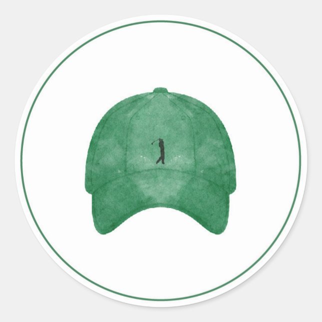 Green  golf caddie hat sticker (Front)