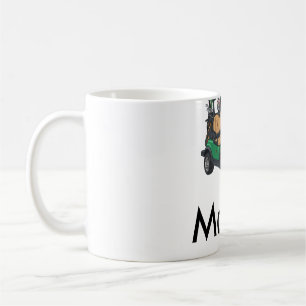 Green golf car name man sports boy gifts letter  coffee mug