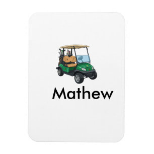 Green golf car name man sports boy gifts letter magnet
