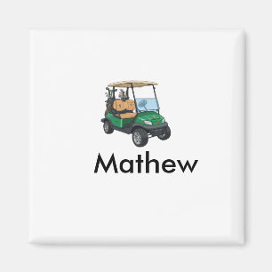 Green golf car name man sports boy gifts letter magnet