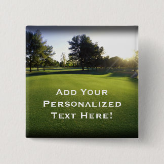 Green Golf Course at Dawn 15 Cm Square Badge