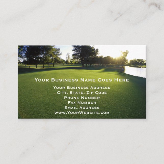 Green Golf Course at Dawn Business Card (Front)