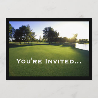 Green Golf Course at Dawn Invitation