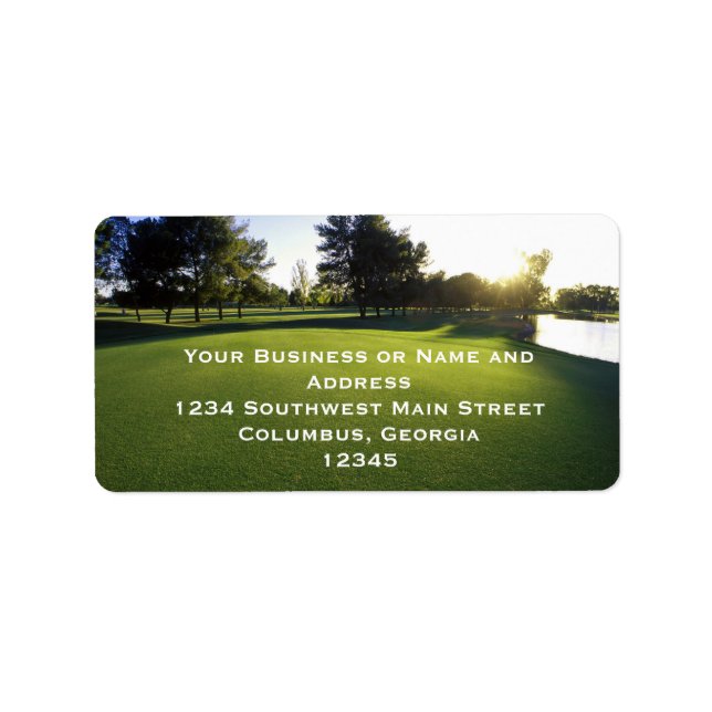 Green Golf Course at Dawn Label (Front)