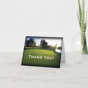 Green Golf Course at Dawn Thank You Card